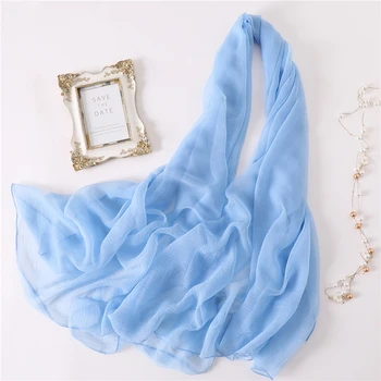 

Women Foulard Gray Square Head Hijab Scarf Ladies chiffon Shawl wrap muffler pareo