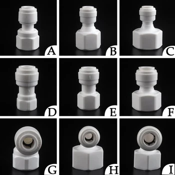 

20pcs 1/4 3/8'' PE Pipe Quick Connector Female Thread Purifier Water Pipe POM Washer Joints Water FountainReverse Osmosis System