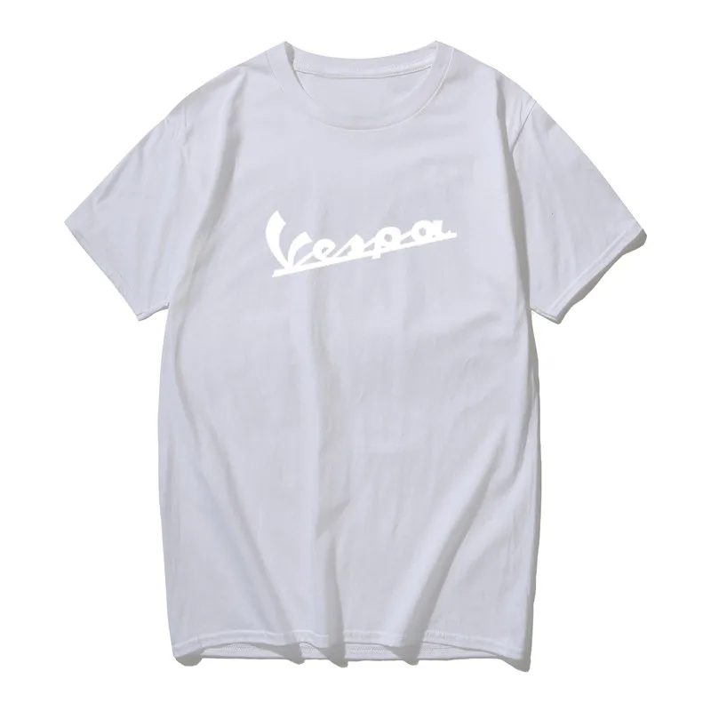 white Футболка MAGLIETTATSHIRT VESPA PIAGGIO винтажная Ретро хипстерская UOMO DONNA белая черная серая Красная футболка странные вещи аниме рубашка - Цвет: white