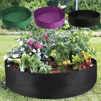 

Garden Bed Round Planting Container Grow Bags Breathable Felt Fabric Planter Pot For Plants Nursery Pot