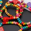 12Pcs/Set  Colourful Wooden Bracelets Little Girls Bracelets Kit Kids Fashion Jewelry  For Family Friends Jewerly Gifts ► Photo 3/6