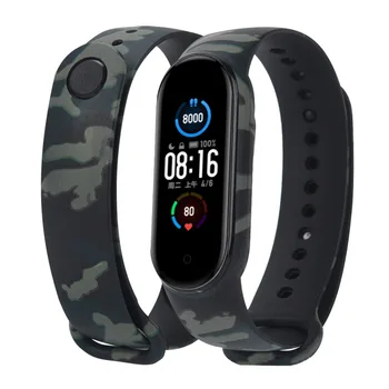 

Strap For Xiaomi Band 5 Camouflage Wristband Bracelet Wrist Strap Silicone For Xiomi Xaiomi Xiami Xaomi Mi