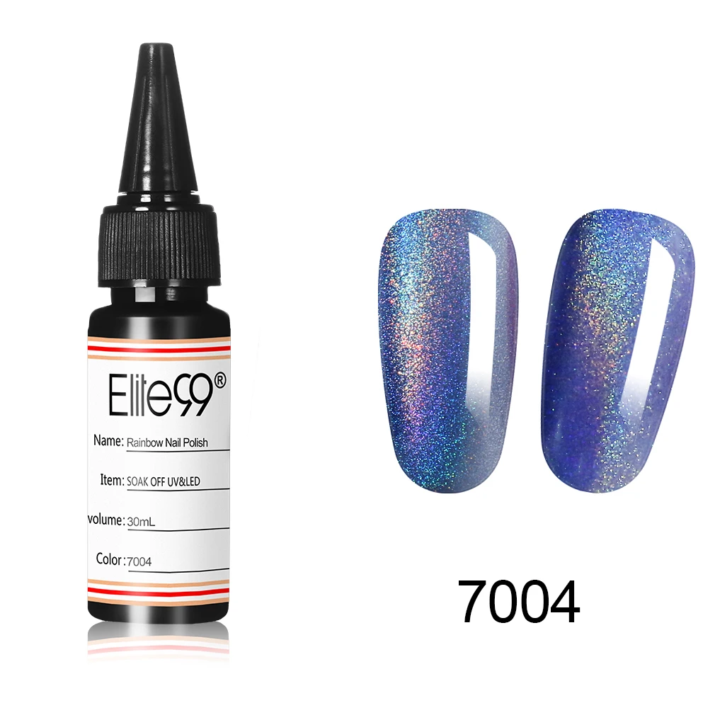 Elite99 Радужный цвет лак для ногтей воздушный сухой лак для ногтей используется без протирания верхнее покрытие ногтей лак мерцающий лак для ногтей - Color: 30ML 7004
