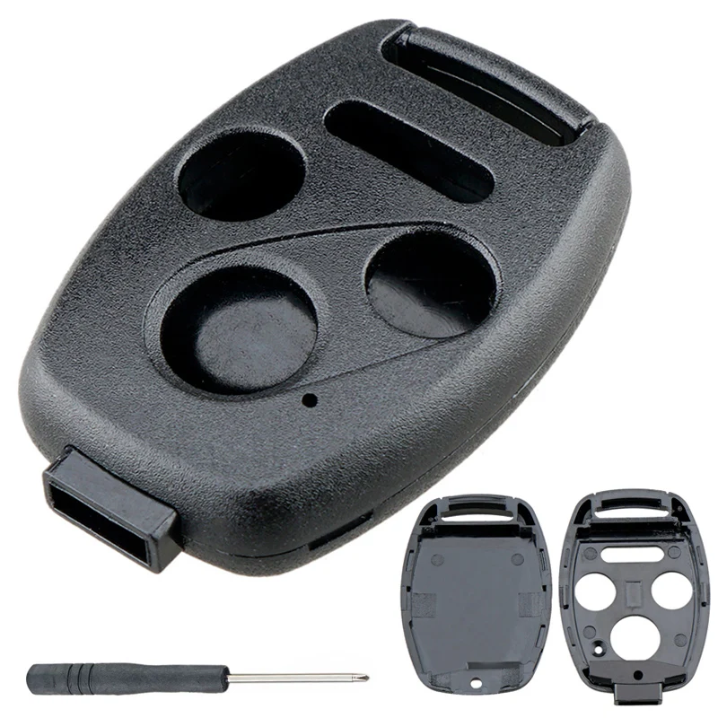 1pc Portable 3+1 Buttons Durable Car Remote Key Shell Case Replacement with Screwdriver fit for Honda Accord Civic Ex