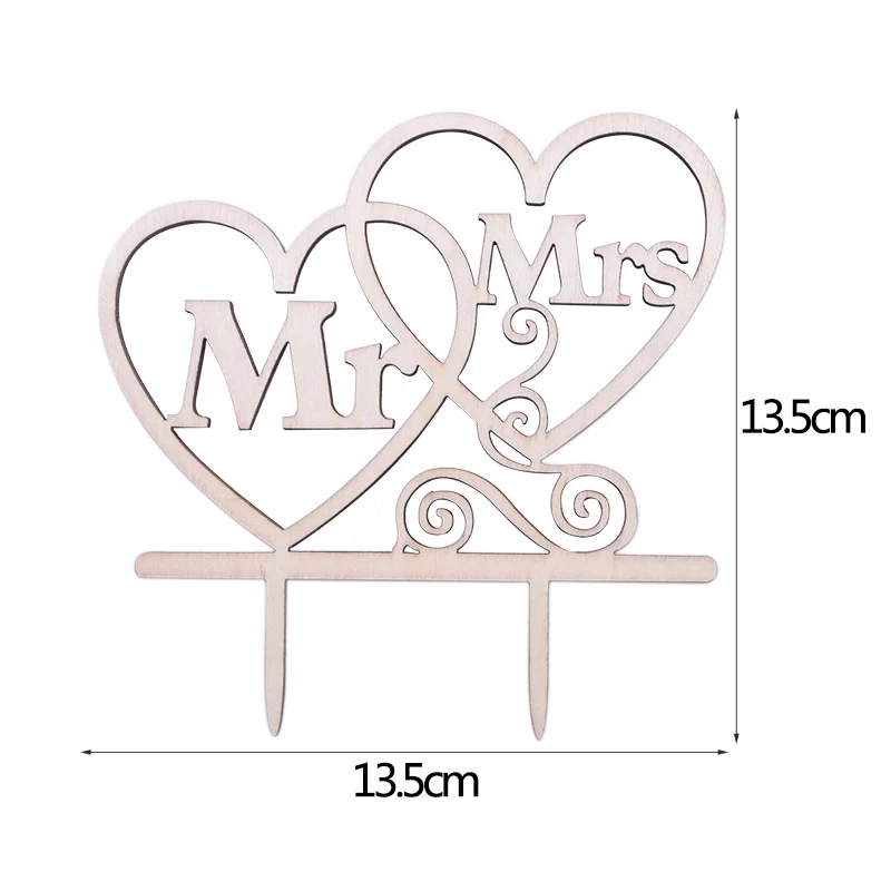 1 шт. Mr& Mrs деревянные топперы для торта, полые буквы, Топ торты, украшения, Помолвочные, для дома, вечерние, декоративные принадлежности, сделай сам, свадебные сувениры - Цвет: B07