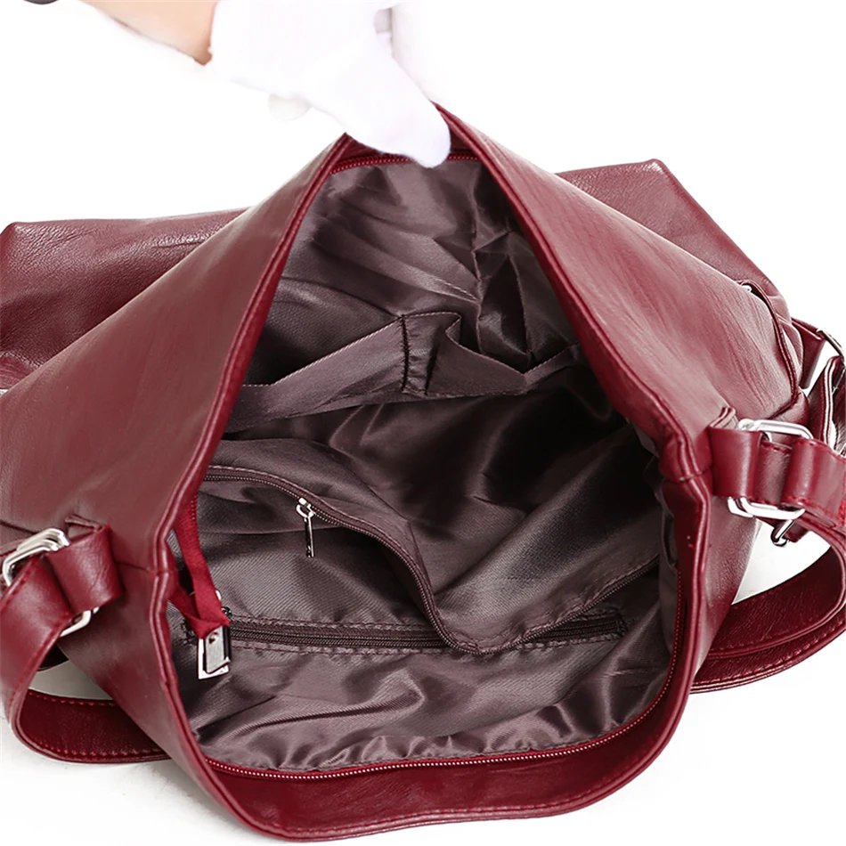 Половина луны мягкие кожаные сумки на плечо для женщин Повседневная Большая вместительная сумка Роскошные ручные сумки женские сумки дизайнерские Sac основной Femme