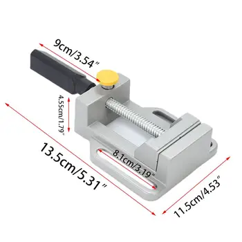 

Cast Aluminium Mini 60mm Drill Press Vice Adjustable Table Vise Woodworking Drill Clamping Tool Jaw Opening Milling Machine Work