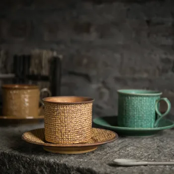 

Espresso coffee cup and saucer set afternoon tea creative tea set nostalgic home latte coffee cup small exquisite LB63022