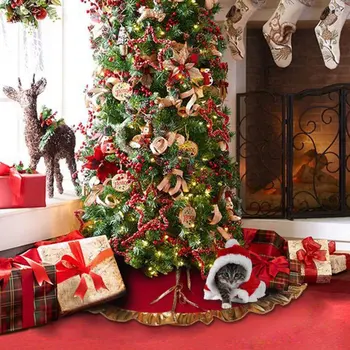 

Shimmer Apron Non-Woven Party Supplies Festival Xmas Christmas Tree Skirt Personalized Glittery Ornament Decor New Year Supply