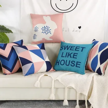 

Pink Geometric Style Cushion Cover Throw Pillow Case Almofada For Home Chair Sofa Decortive Pillows Kussenhoes Housse de Coussin