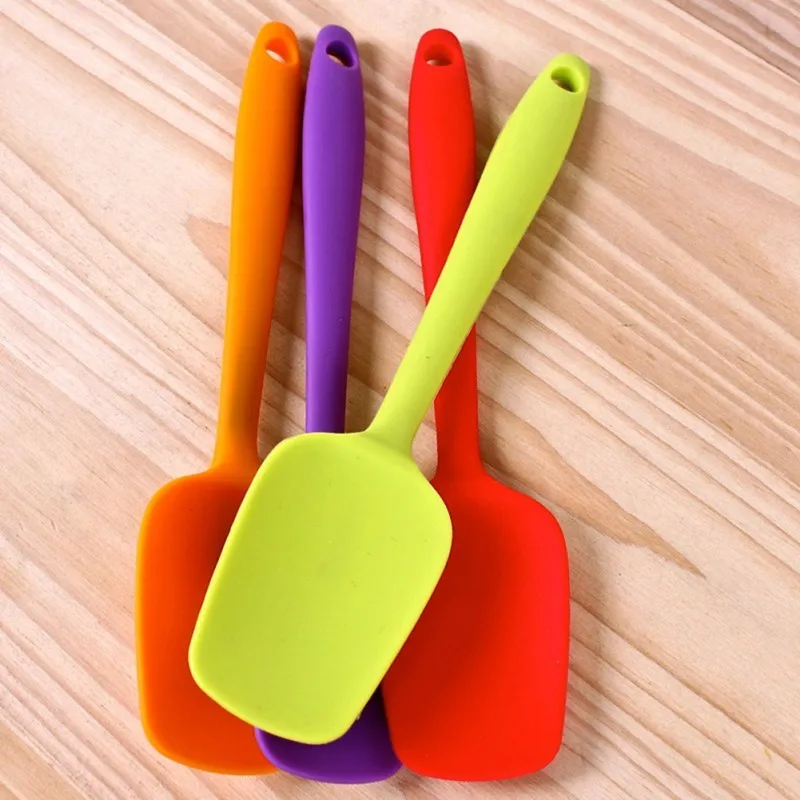 Универсальная Термостойкая Силиконовая ложка с интегрированной ручкой, лопатка-скребок для мороженого, торта, кухонный инструмент, посуда