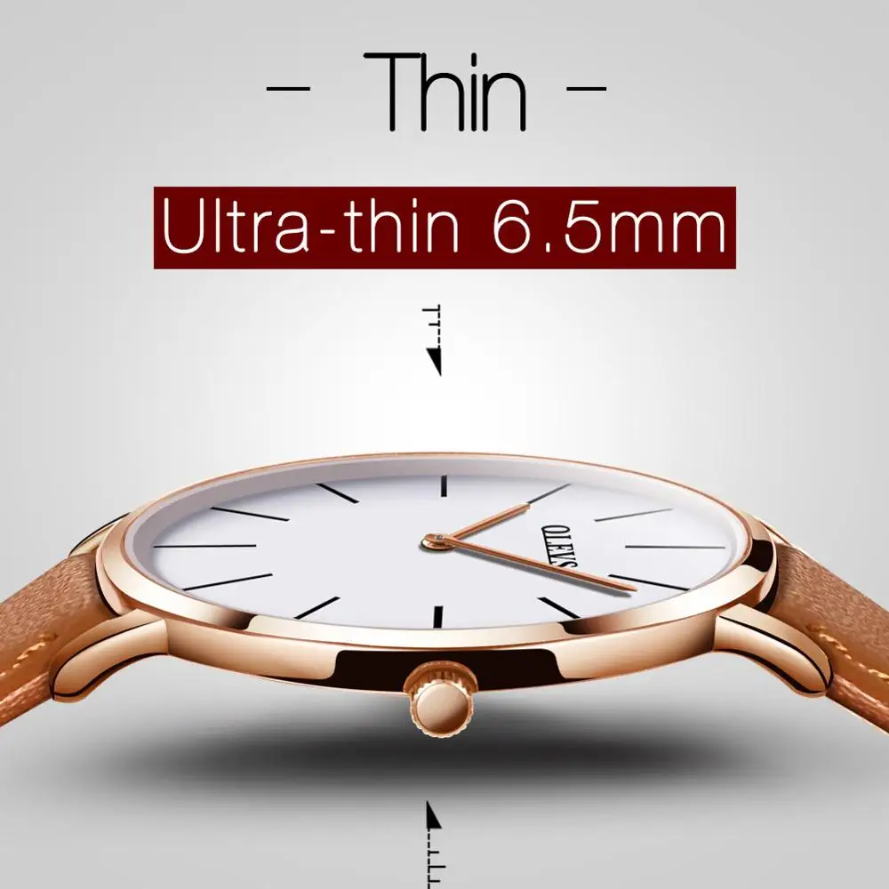 

OLEVS Fashion Mens Watches Top Brand Luxury Quartz Watch Men leather Casual Ultra-thin Waterproof Sport Watch Relogio Masculino