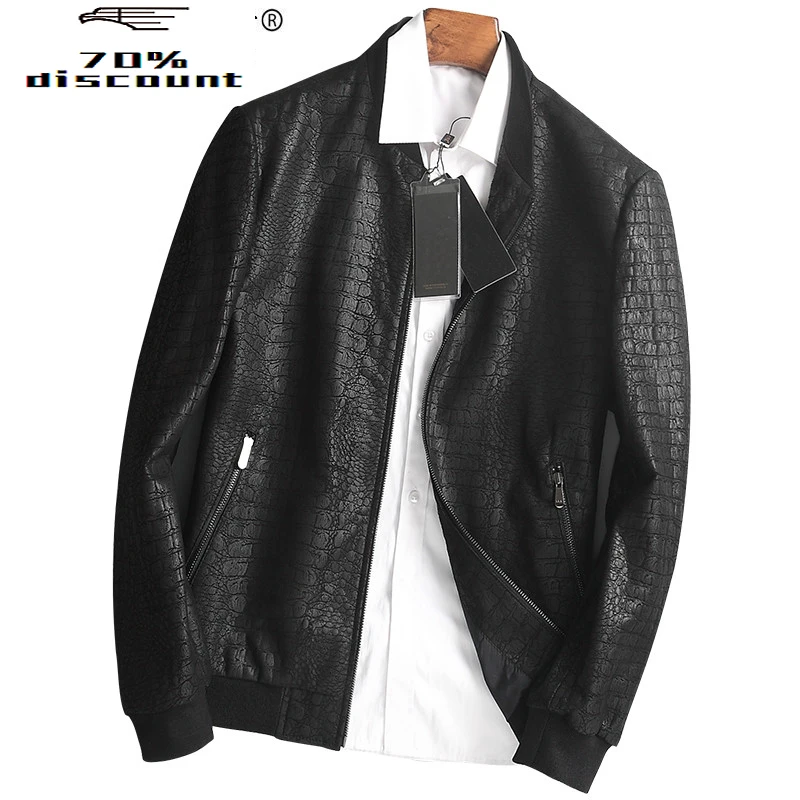 

Men's Genuine Leather Jacket Spring Autumn Jacket Men Sheepskin Coat for Men Slim Jackets Baseball Clothes AQ2802 KJ850
