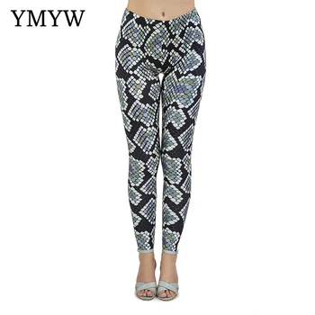 

YMYW High Quality Casual Streetwear 3D Snake pattern Printed Leggings Sport Women Fitness Ankle-length Thin одежда для женщин