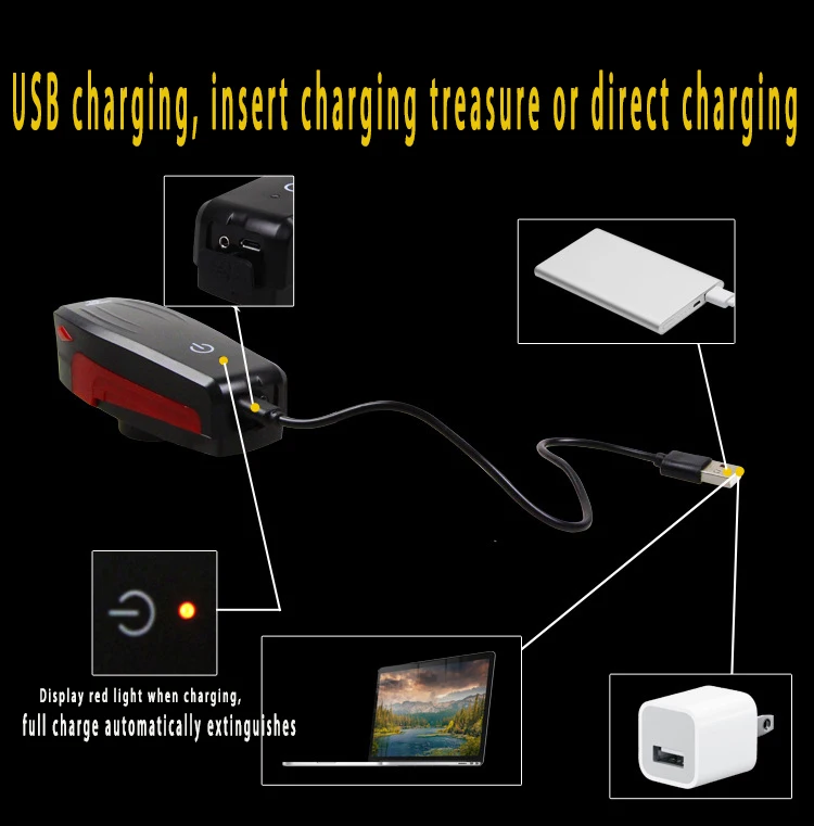 Клаксон велосипедный супер яркий USB Перезаряжаемый сенсорный Электрический звуковой сигнал Автомобильный колокольчик супер громкий