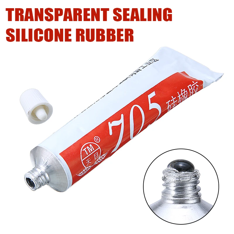 New 705 Clear Silicone Glue Rubber Sealant Adhesive Glue Tube 50ml For Metal Nonmetal Plastic
