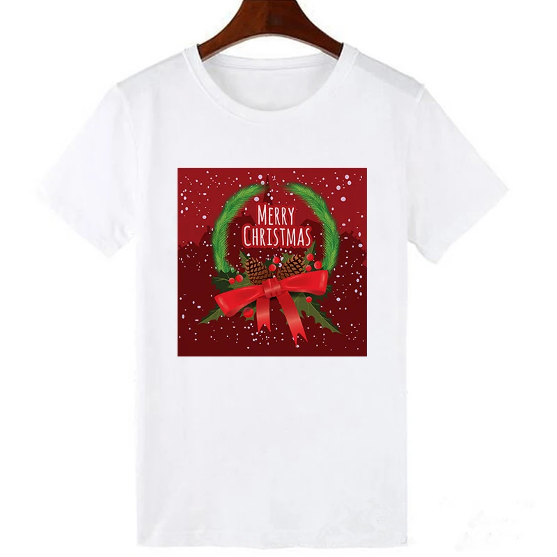 Showtly Superhero Marvel Merry Christmas Women T Shirt Kawaii Short Sleeve Harajuku Casual Vintage Super Soft Plus Size Tops - Цвет: 19bk1034-white