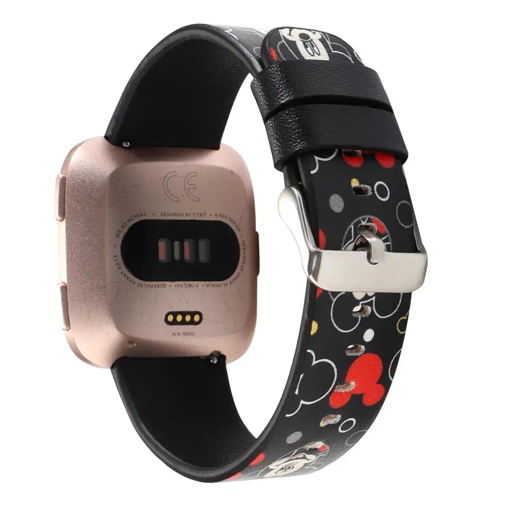 Милый мультяшный кожаный ремешок для Fitbit Versa 1 Versa 2 Versa семейный сменный кожаный ремешок Micky Mine для fitbit VERSA