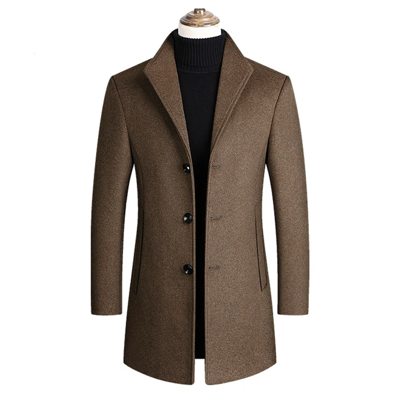 Thoshine Brand Winter 30% Wool Men Thick Coats Classic Slim Fit Turn Down Collar Male Fashion Wool Blend Outerwear Jacket Trench Thoshine Brand Winter 30% Wool Men Thick Coats Classic Slim Fit Turn Down Collar Male Fashion Wool Blend Outerwear Jacket Trench