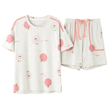 

PrintCotton Women's Pajamas Sets Femme Nighty Casual Homewear Loungewear Cotton Sleepwear Cartoon Home Clothing Pijama camisola