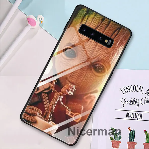 Стражи Marvel Мстители закаленное стекло Чехлы для samsung Galaxy S10 S8 S9 Plus S10e Note 9 10 Plus A50 A30 чехол Coque - Цвет: 03