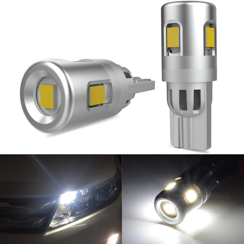 

Katur 2x W5W T10 LED Bulbs Canbus For Car Parking Position Lights Interior Map Dome Lights 12V White Auto Lamp 6500K 2835 SMD