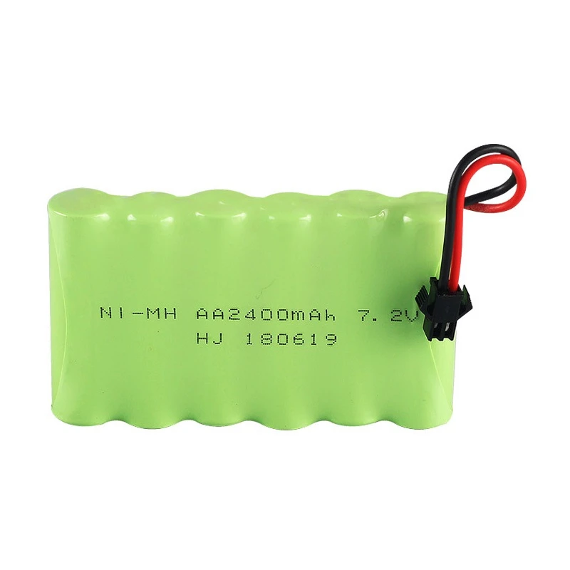 SM Plug) Ni-MH 7,2 v 2400mah батарея+ 7,2 v зарядное устройство для Rc игрушечного автомобиля танка поезд Робот Лодка пистолет 5* AA 7,2 v перезаряжаемый аккумулятор - Цвет: Белый