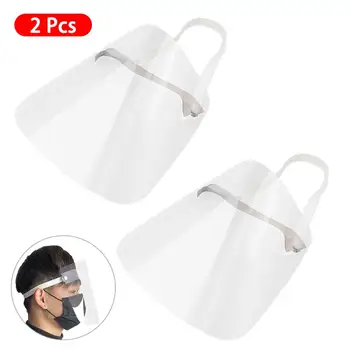 

2PC Full Face Shield Mask Clear Flip Up Visor Protection Safety Work Guard For Droplet, Dust,Oil Fume