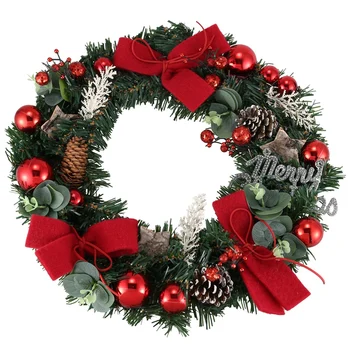 

Christmas Decoration Wreath PVC Christmas Wreath Pine Cone Wreath Window Decoration Pendant