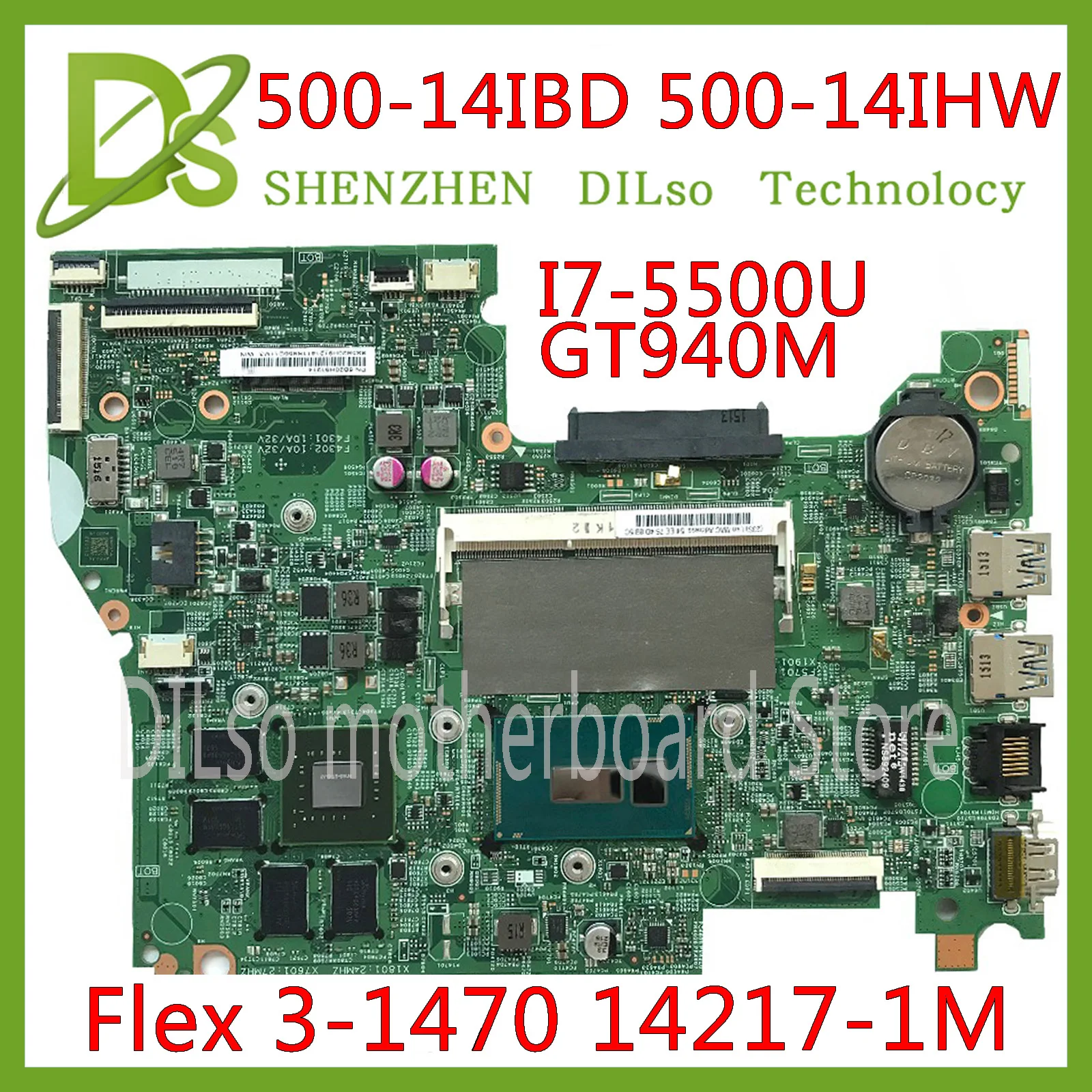 Finest  KEFU 500-14IBD For Lenovo Yoga 500-14IBD 500-14IHW Flex 3-1470 Laptop Motherboard 14217-1M I7-5500U