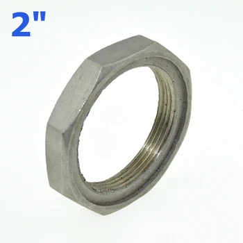 

2Pcs 2" / DN50 Thread Nuts Metal Lock Nut 56.5mm Inner Dia. O-Ring Groove SS Pipe Fittings 304SS Stainless Steel