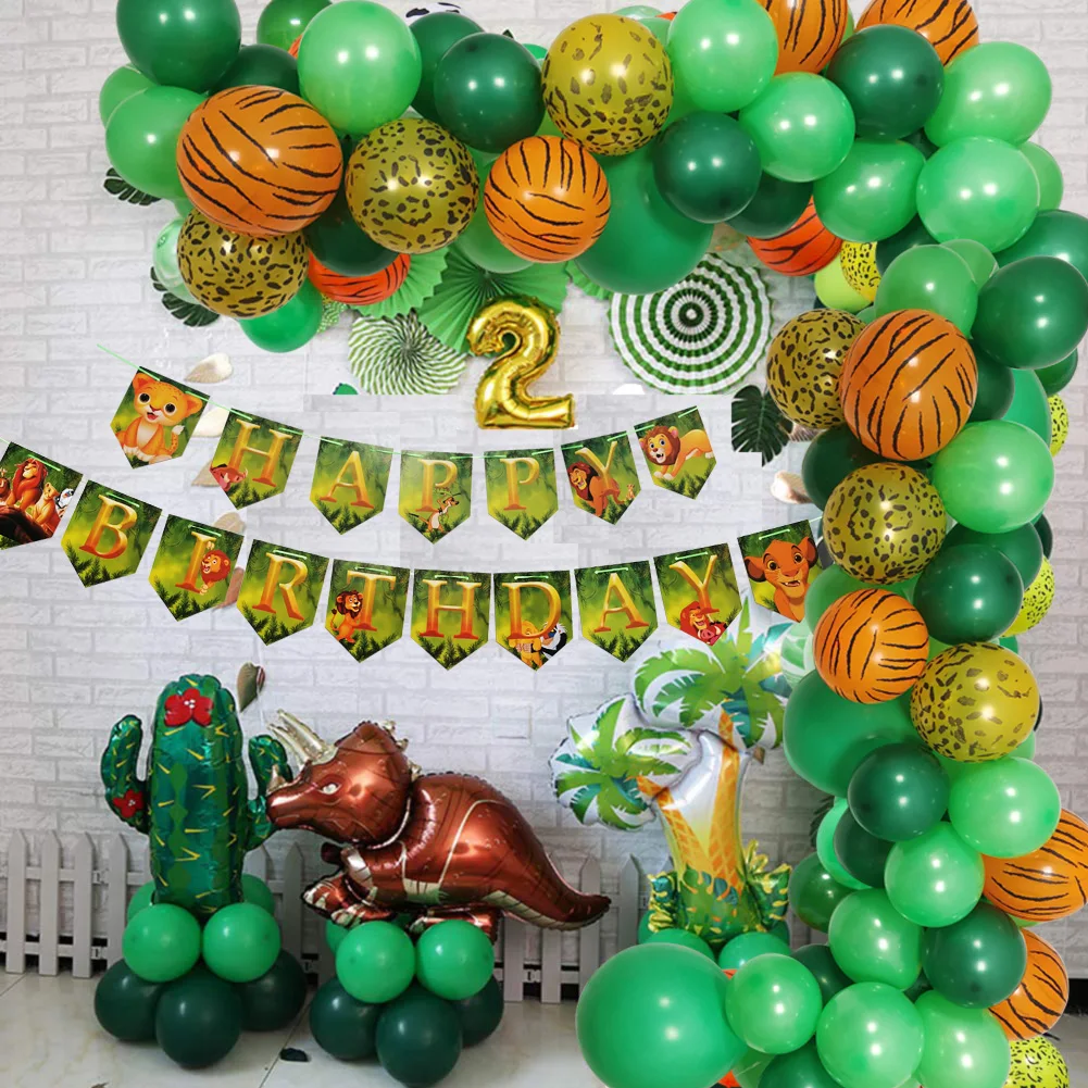 Lion King Happy Birthday Banner Party Balloons Decorations Kit Safari Birthday Banner Balloons For Kids Birthday 1st 2nd 3rd Ba Ballons Accessories Aliexpress