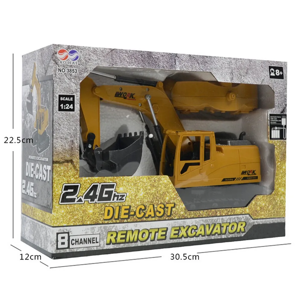 Heavy Metal Excavator Model Free Wheeler Die Cast Construction Toy 1:24 Scale Engineering Construction Vehicle Model Kids Toys Heavy Metal Excavator Model Free Wheeler Die Cast Construction Toy 1:24 Scale Engineering Construction Vehicle Model Kids Toys