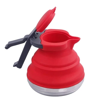 

Portable Silicone Collapsible Tea Kettle Outdoor Camping Travel Kettle Foldable