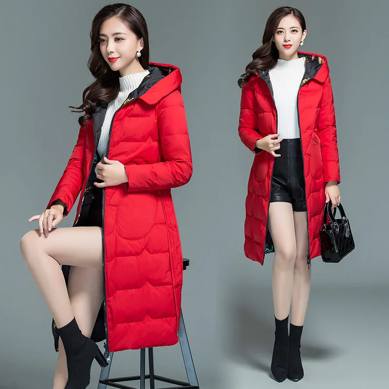 

Young And Middle-aged Women's down Feather Cotton-padded Clothes Mid-length Middle-aged pang ma Reversible 30-40-50-Year-Old Cot