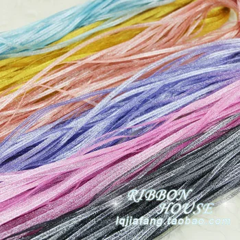 

3mm Onion Ribbon Glitter Embroidered Onions Ribbon for Wedding party Cake Gift Wrapping DIY Craft Decor Supplies wired ribbon