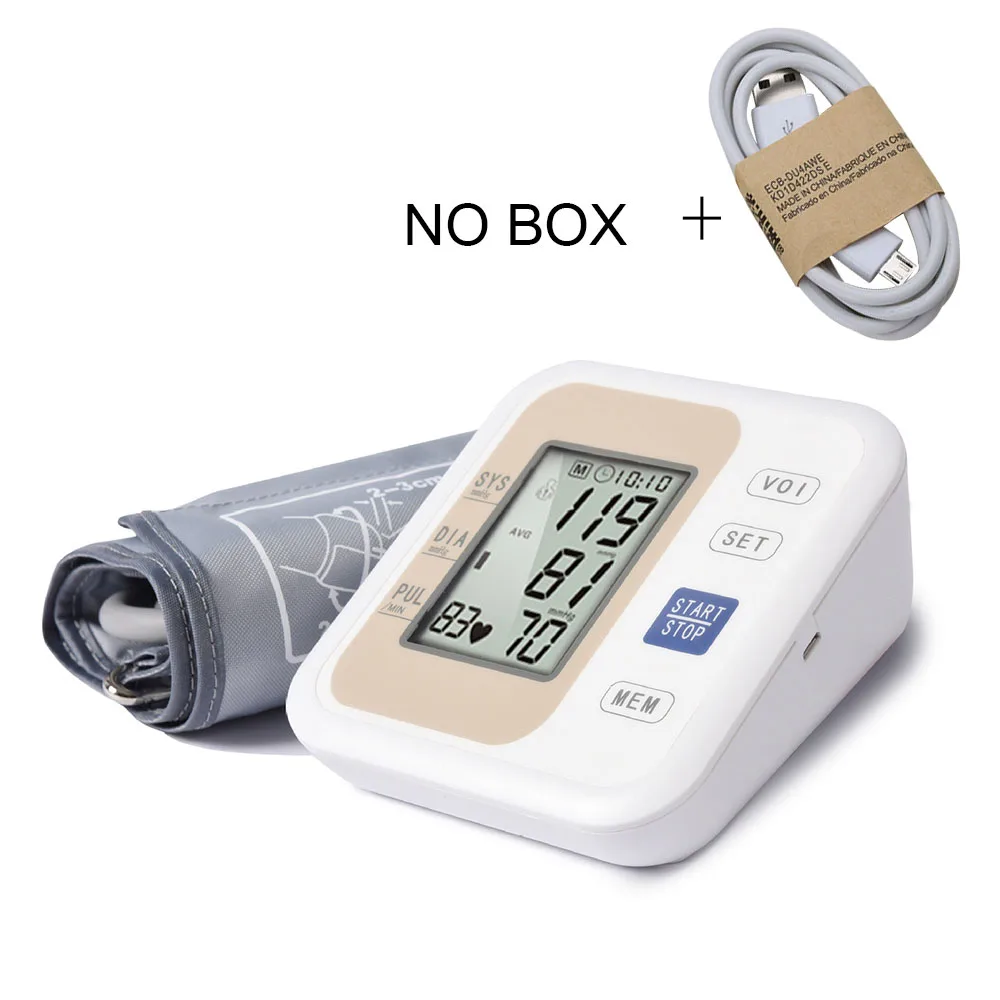 Семейный тонометр верхний монитор артериального давления на руку медицинское оборудование домашний аппарат для измерения давления английский голос - Цвет: WITH CABLE