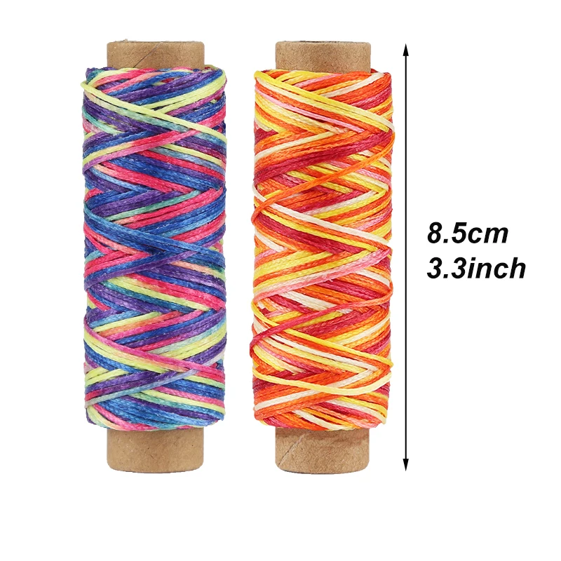 LMDZ Leather Waxed Thread 1Pcs 12/30/50m 150D DIY Hand Polyester Stitching Thread Multicolor For DIY Handicraft Sewing Tools