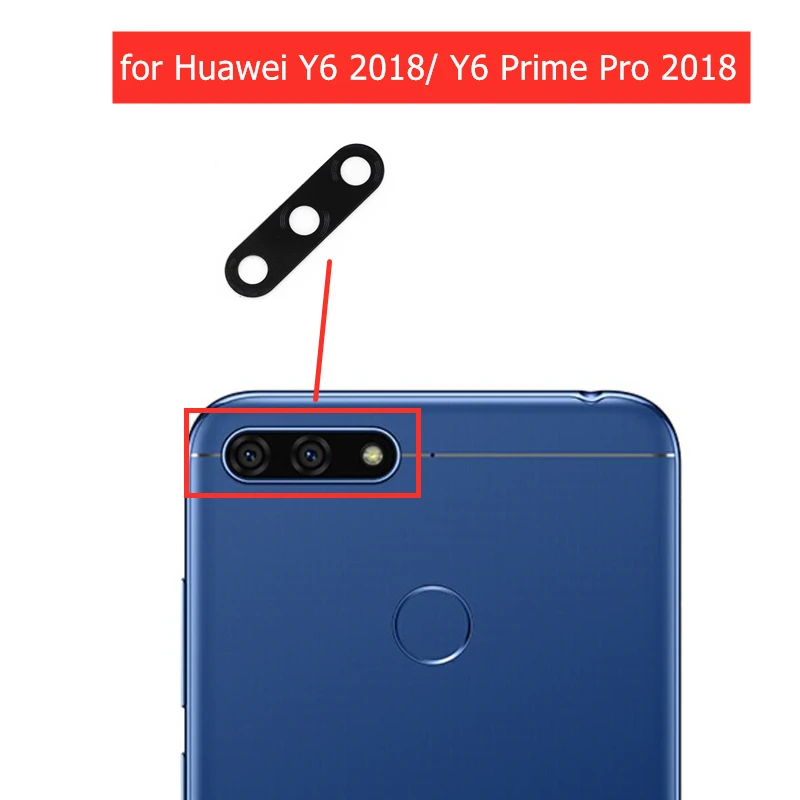Стеклянные линзы для камеры Huawei Y6 2018/ Prime 2018 объектив задней с клеем 3M запасные