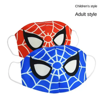 

2020 New Spider-man Half Muffle Face Mask Adult Kids Cottons Dustproof Cartoon Dustproof and breathable Mouth Masks For Gift