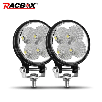 

Racbox 3 3.5 4 inch Mini LED work Light Round 12W flood spotlight 6000K white for Auxiliary light Work 4x4 Offroad Tractor Truck