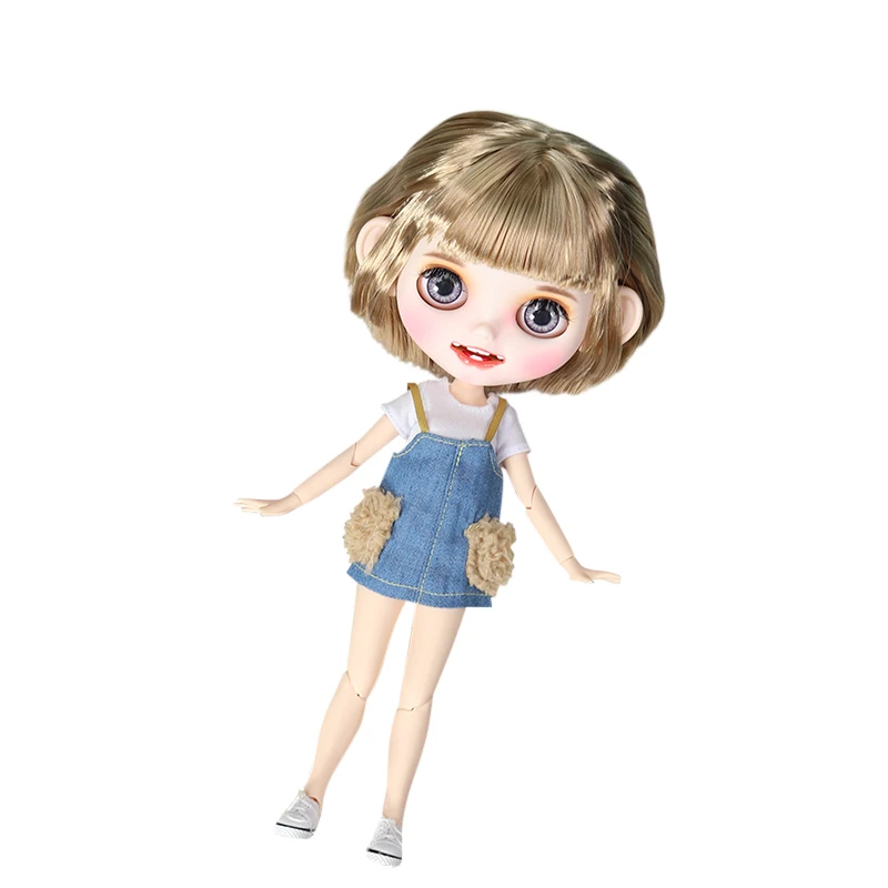 B ICY factory blyth кукла на заказ кукла 1/6 bjd белая кожа суставное тело, новое матовое лицо открытый рот закрытые глаза - Цвет: B