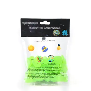 

50Pcs Artificial Color Luminous Stone Fluorescent Stone Shiny Stone Full English Bag Packaging Fish Tank Landscaping
