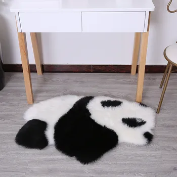 

Cute Panda Koala Artificial Wool Carpet Garnish Faux Mat Seat Pad Plain Skin Fur Fluffy Area Rugs Washable tapis Home Textile