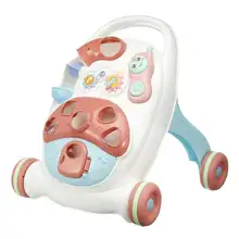 2-в-1 ABS ходунки игрушки Многофункциональный Non-slip тележки для малышей с подставкой музыкальная ходунки с водяным баком для детей ясельного возраста