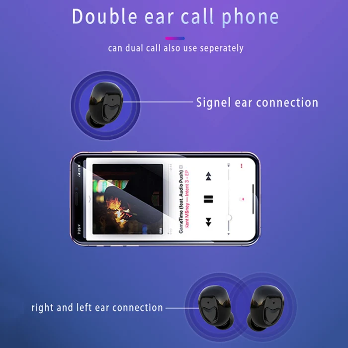 Bluetooth алюминиевый чехол беспроводные наушники-вкладыши шумоподавление спортивные магнитные DU
