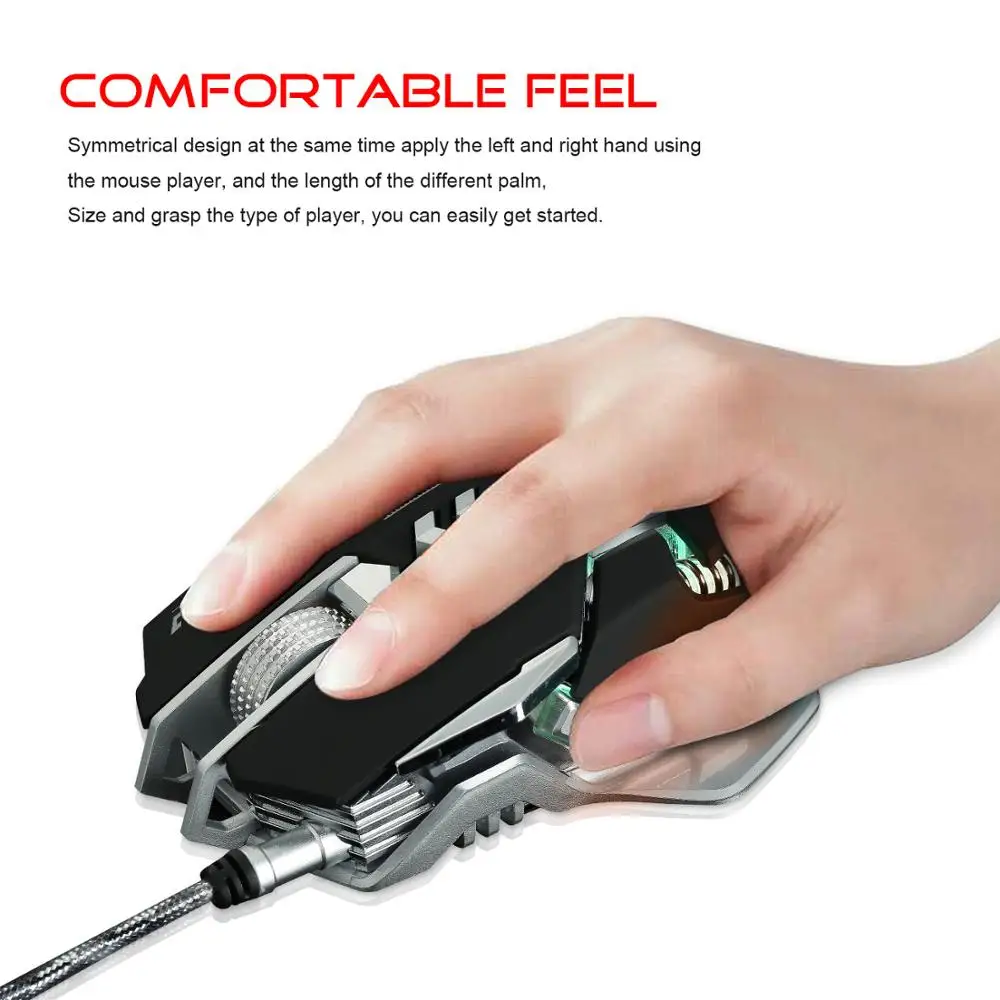 ZERODATE X300 оригинальная Проводная игровая мышь USB 7 клавиш оптическая мышь для макросъемки классный светодиодный светильник с переменным эффектом 3200 точек/дюйм