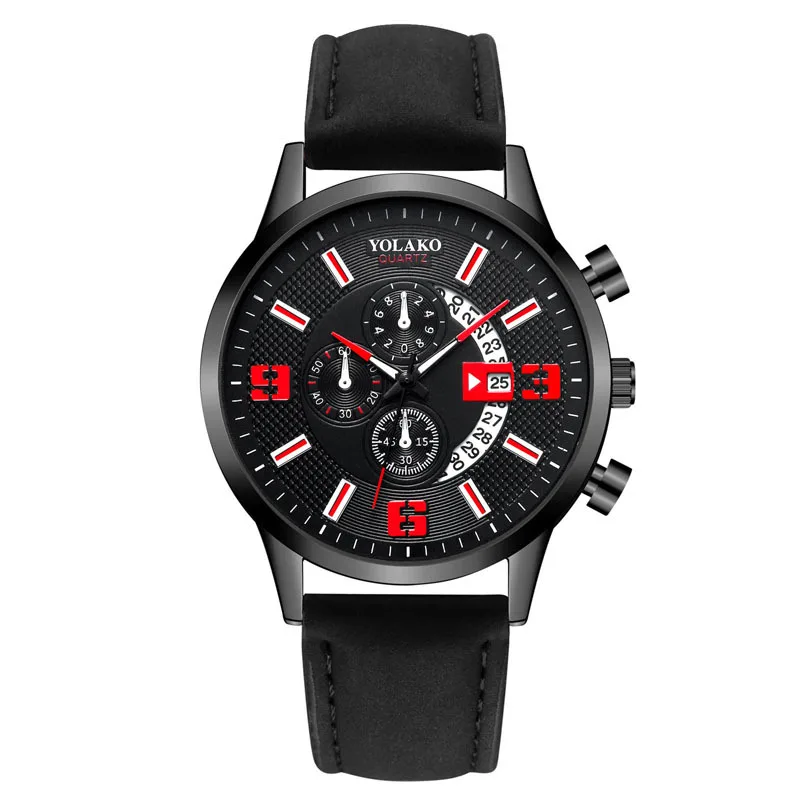 

2021yolako New Calendar Men's Leisure Fashion Watch Classic Business Leather Quartz Watch Good Gift Luxury Watch Watches