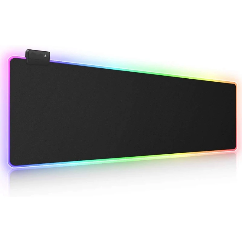 RGB игровой коврик для мыши большой Расширенный мягкий светодиодный коврик для мыши с 14 режимами освещения и 2 уровнями яркости компьютерная клавиатура Коврик для мыши