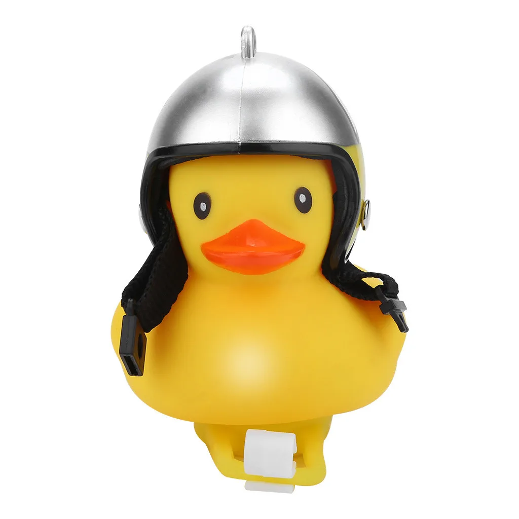 Best Bicycle Bell Duck Head Light Vibration Light Yellow Propeller Small Yellow Duck Helmet Bamboo Dragonfly Duck Shape New Hot #N 28